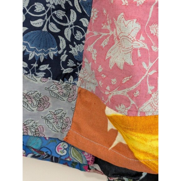 Advance Patchwork Shorts Womens Small Medium Boho Drawstring Rayon India Festiva - Picture 4 of 8